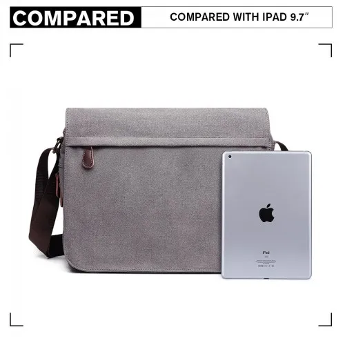 Kono Classic Expanding Messenger Bag - Grey | Versatile & Stylish Laptop Bag