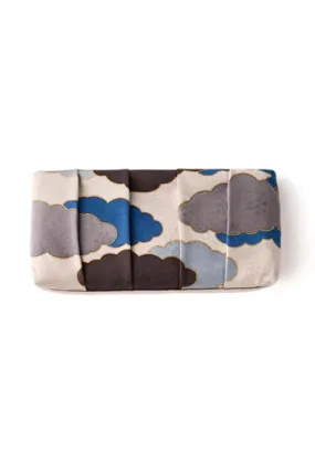 Kyo-Yuzen Clutch Bag - Navy Beige, Made in Kyoto, Japan