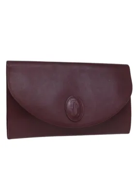 Leather Wine Red Clutch Bag - BC Rank