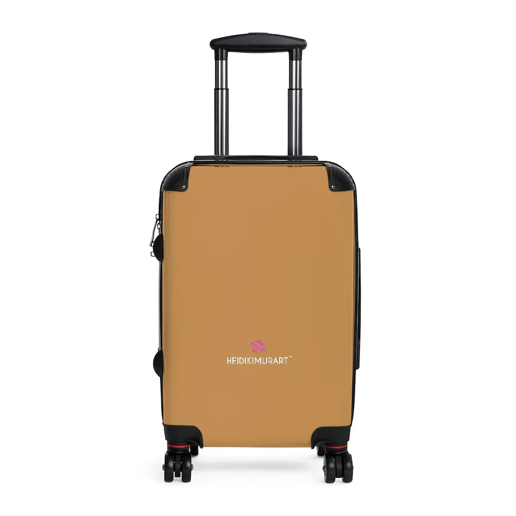 Light Brown Cabin Suitcase, Carry On Luggage With 2 Inner Pockets & Built in TSA-approved Lock With 360° Swivel