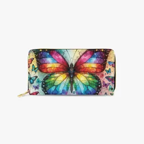 Long Type Zipper Purse - Butterfly