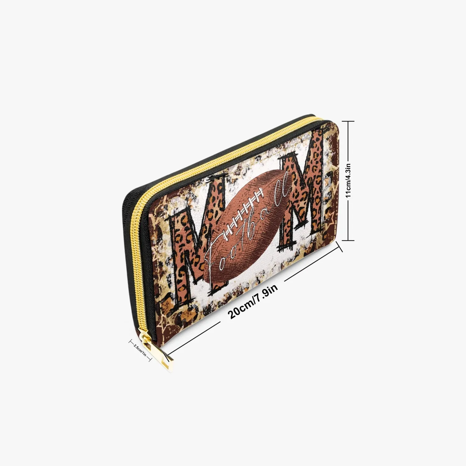 Long Type Zipper Purse - Football Mom