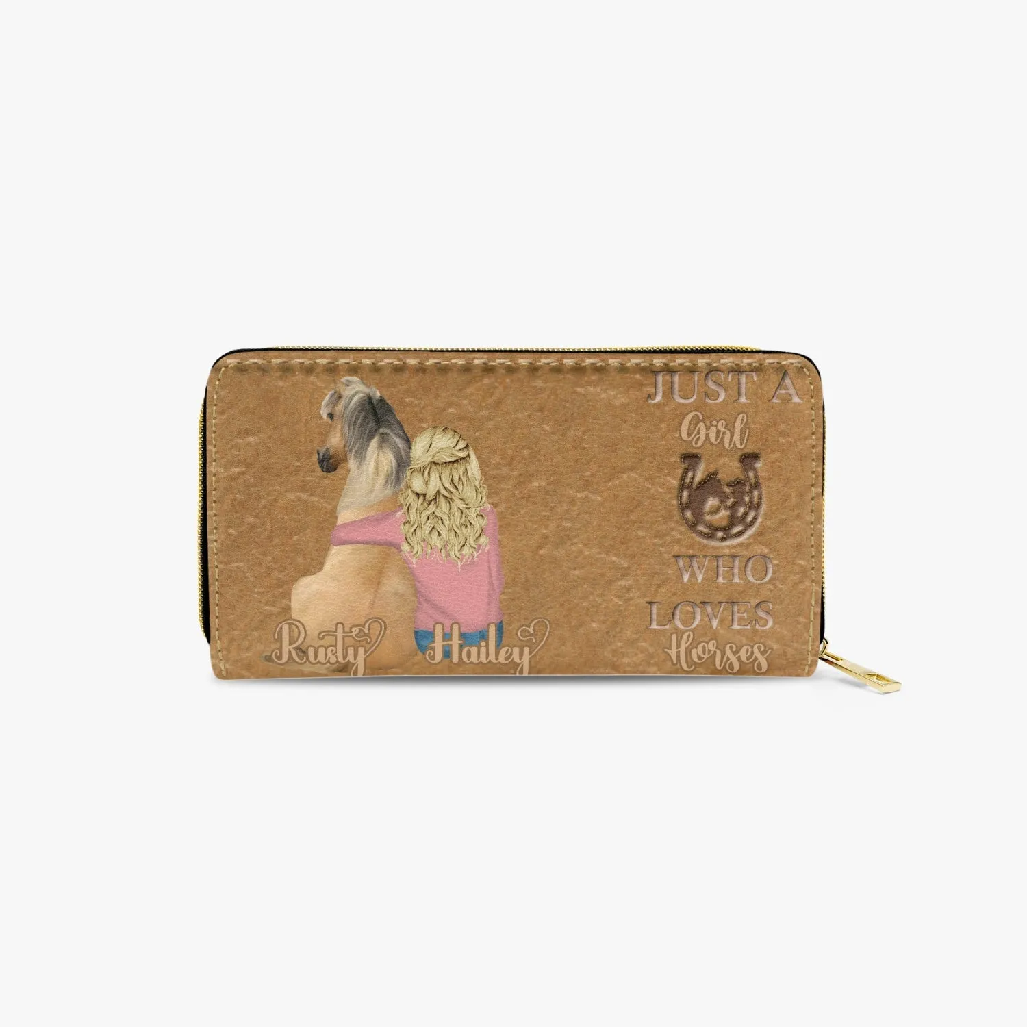 Long Type Zipper Purse -Just a Girl Who Loves Horses, Personalised/Non-Personalised