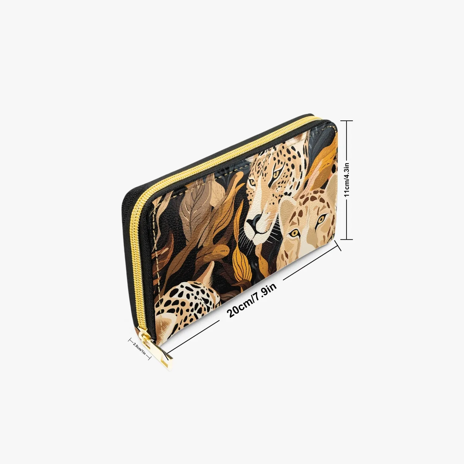 Long Type Zipper Purse - Leopards