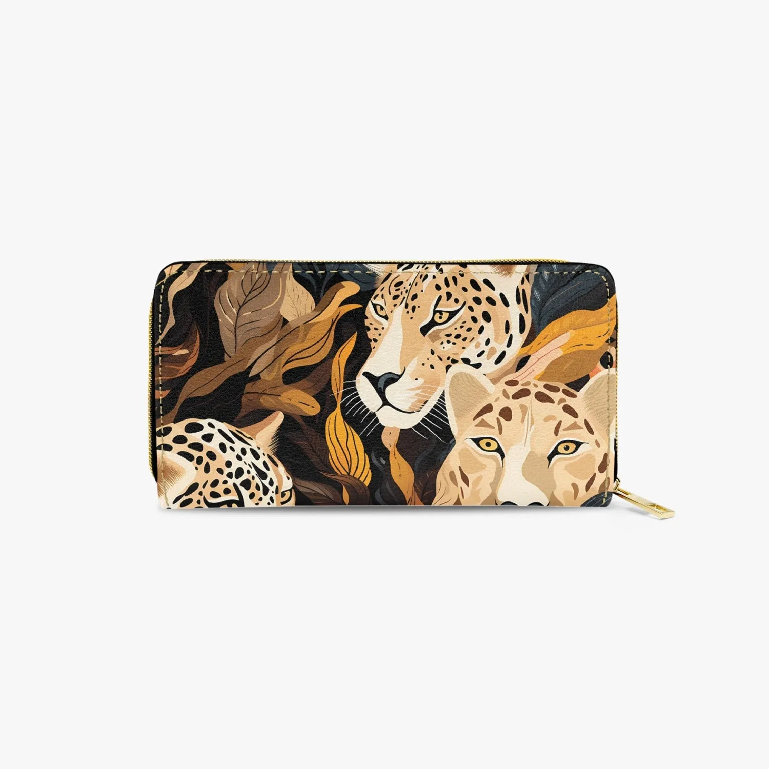 Long Type Zipper Purse - Leopards