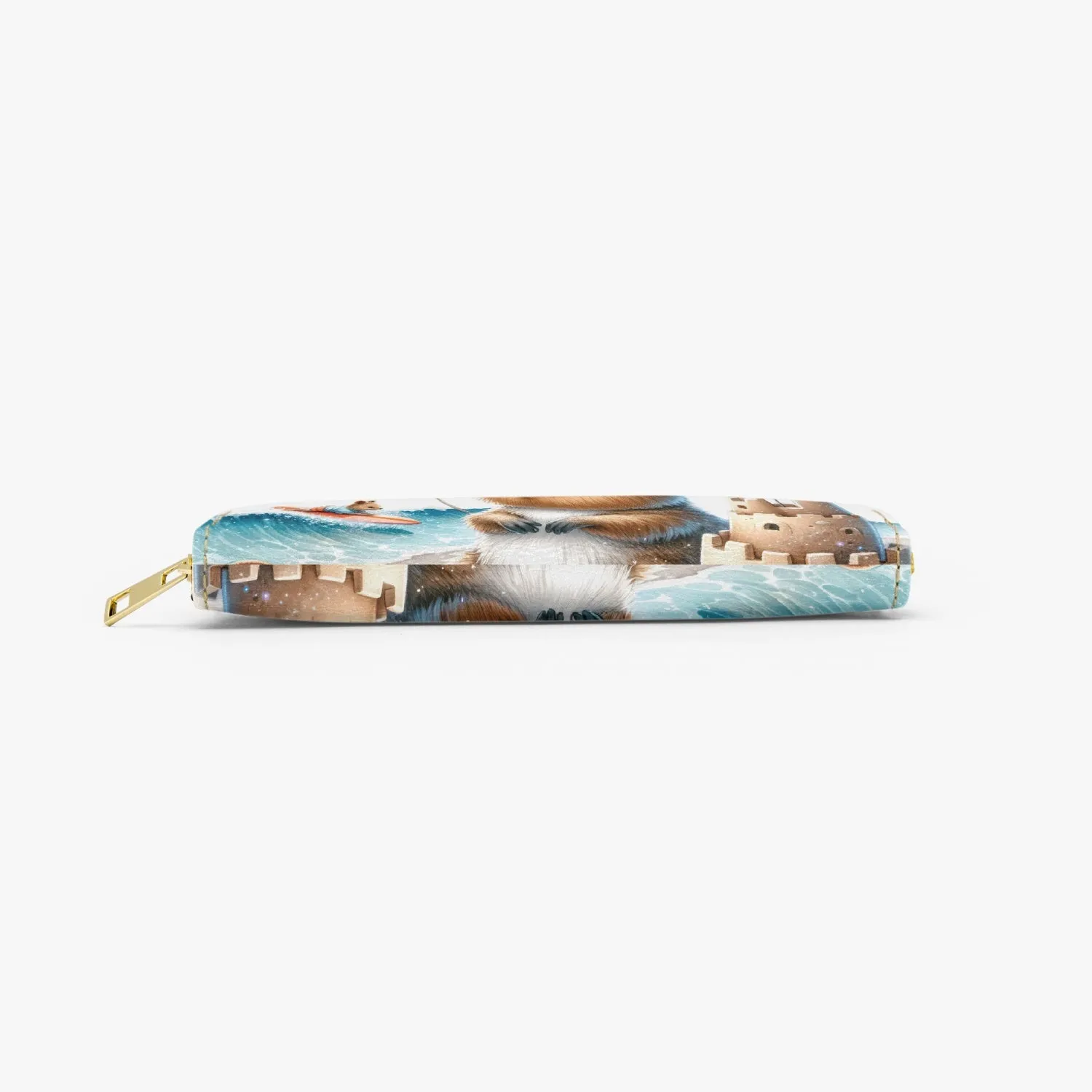 Long Type Zipper Purse, Quokka at the Beach, awd-1326