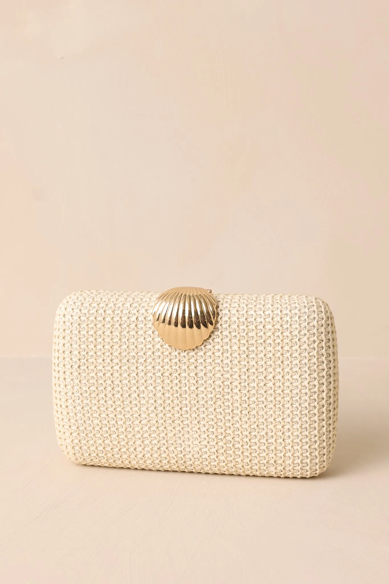 Lost In Time Natural Ivory Woven Clutch