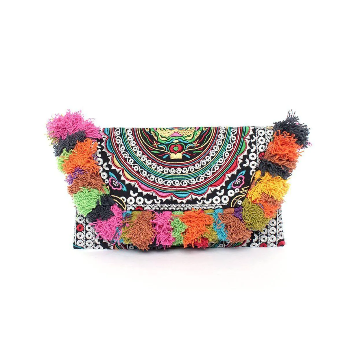 Lotus Star Embroidered Clutch Bag - Thailand