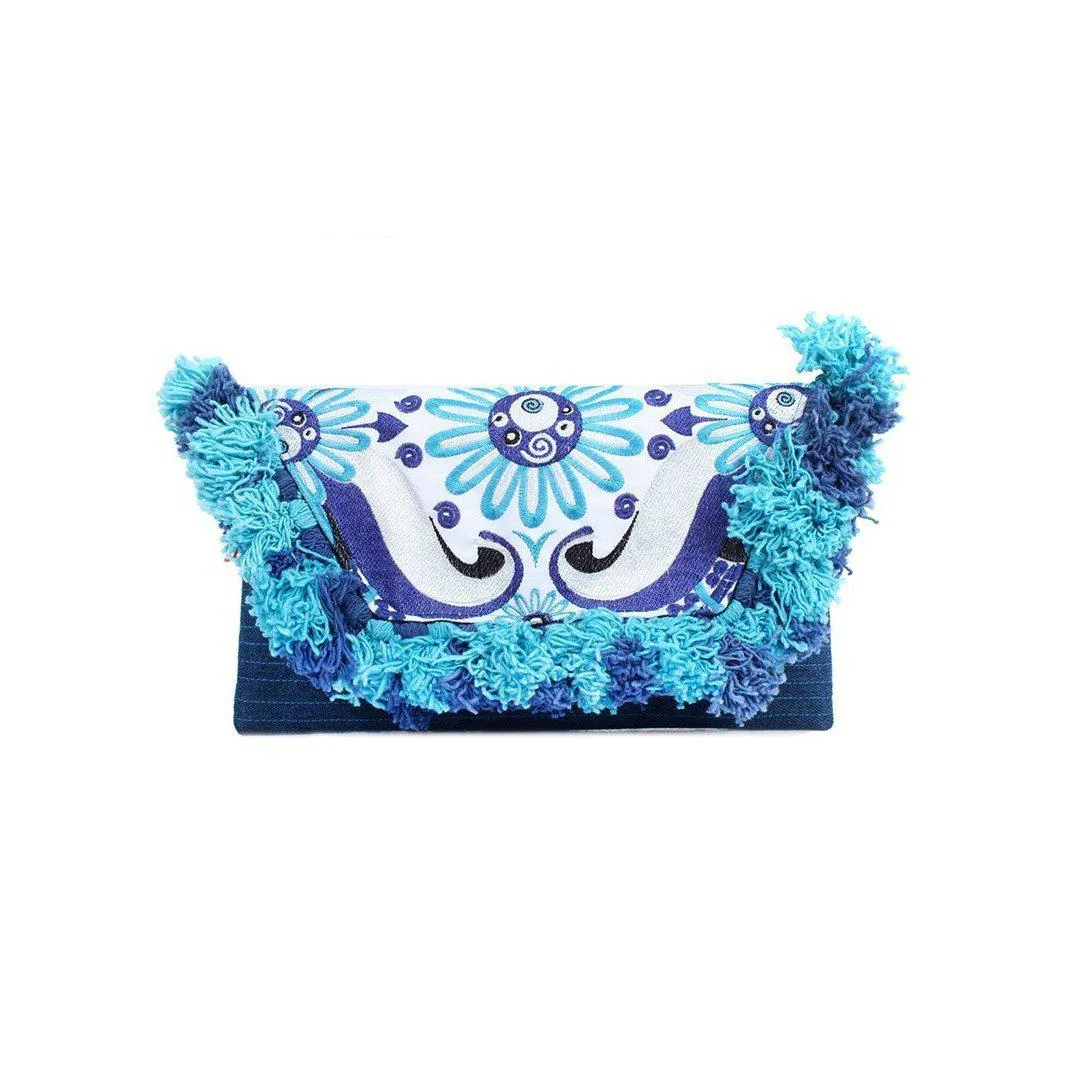 Lotus Star Embroidered Clutch Bag - Thailand