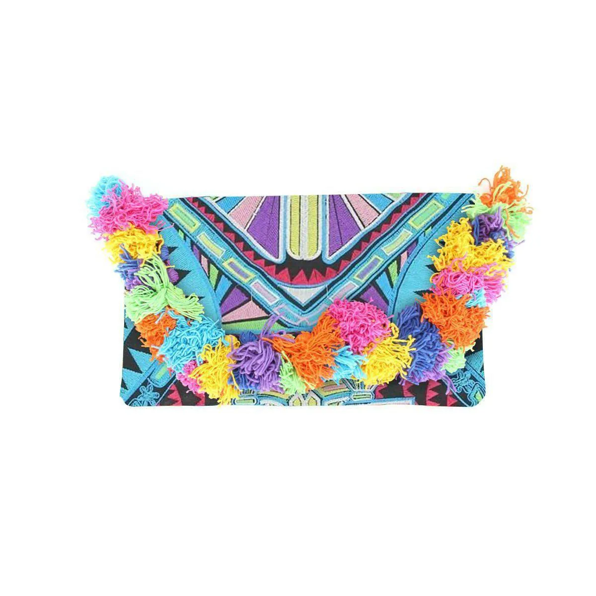 Lotus Star Embroidered Clutch Bag - Thailand