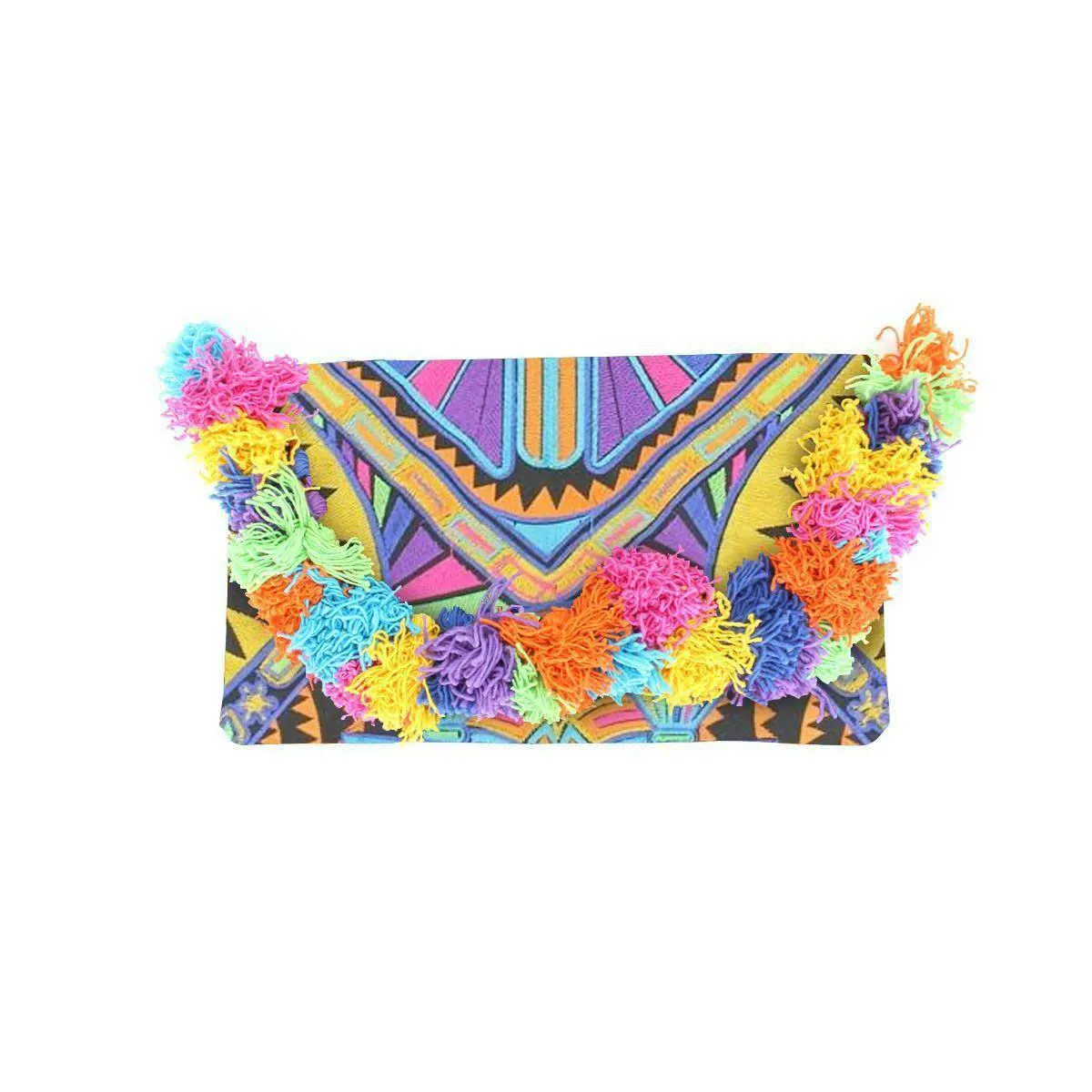 Lotus Star Embroidered Clutch Bag - Thailand