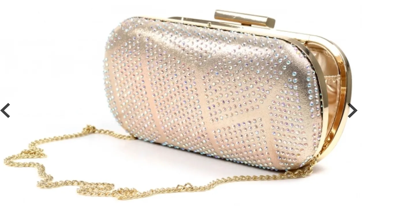 Lunar ZLR524 Francie Rose Gold Gemstone Matching Clutch Bag