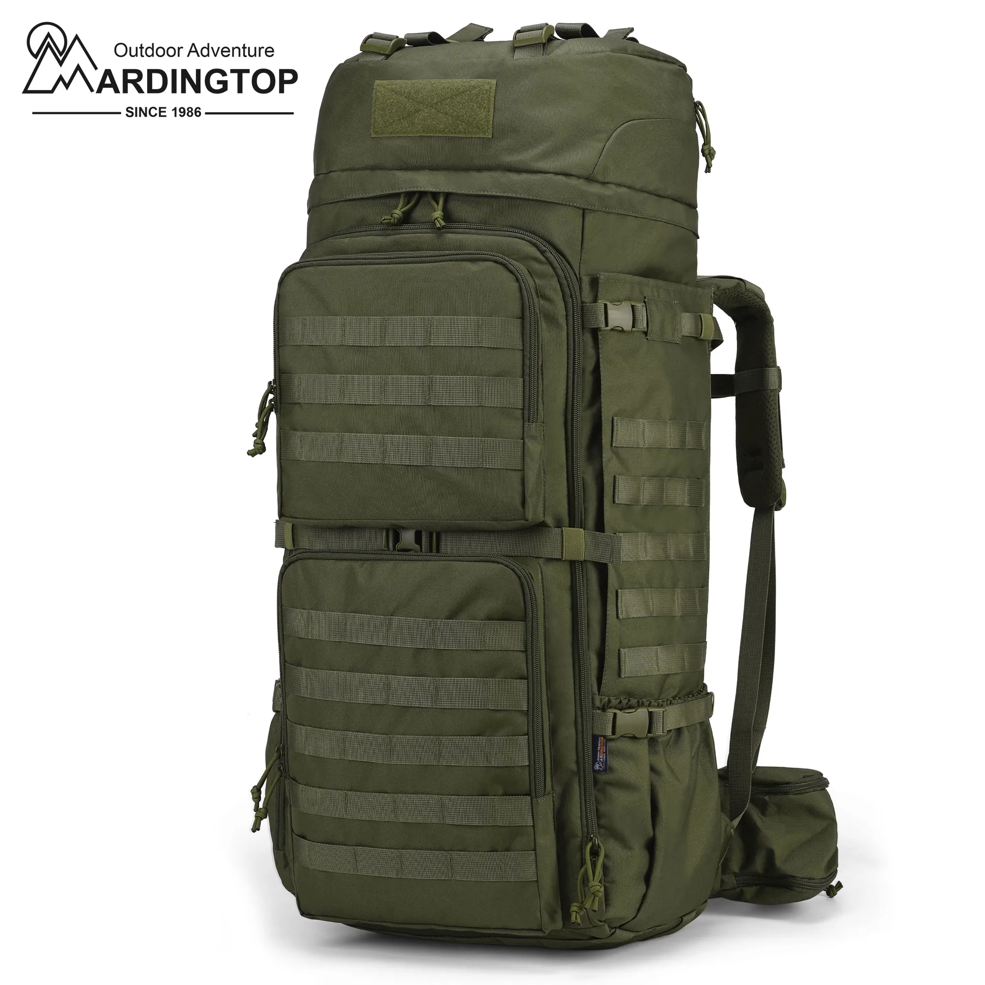 [M6312] Mardingtop 75L Molle Hiking Internal Frame Backpack with Rain Cover