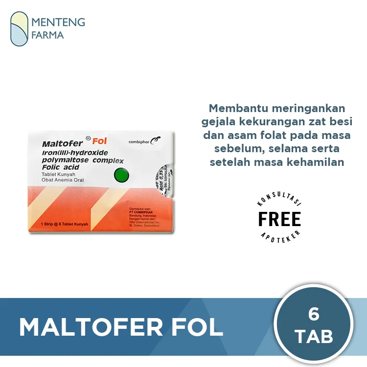 Maltofer Fol Tablet Kunyah 6 Tablet - Tablet Kunyah Obat Anemia