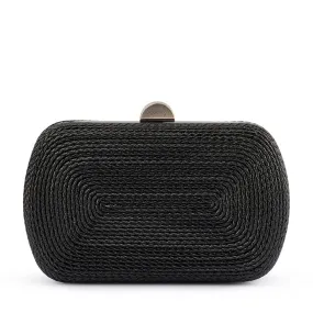 Martina Coiled Rope Clutch in Black