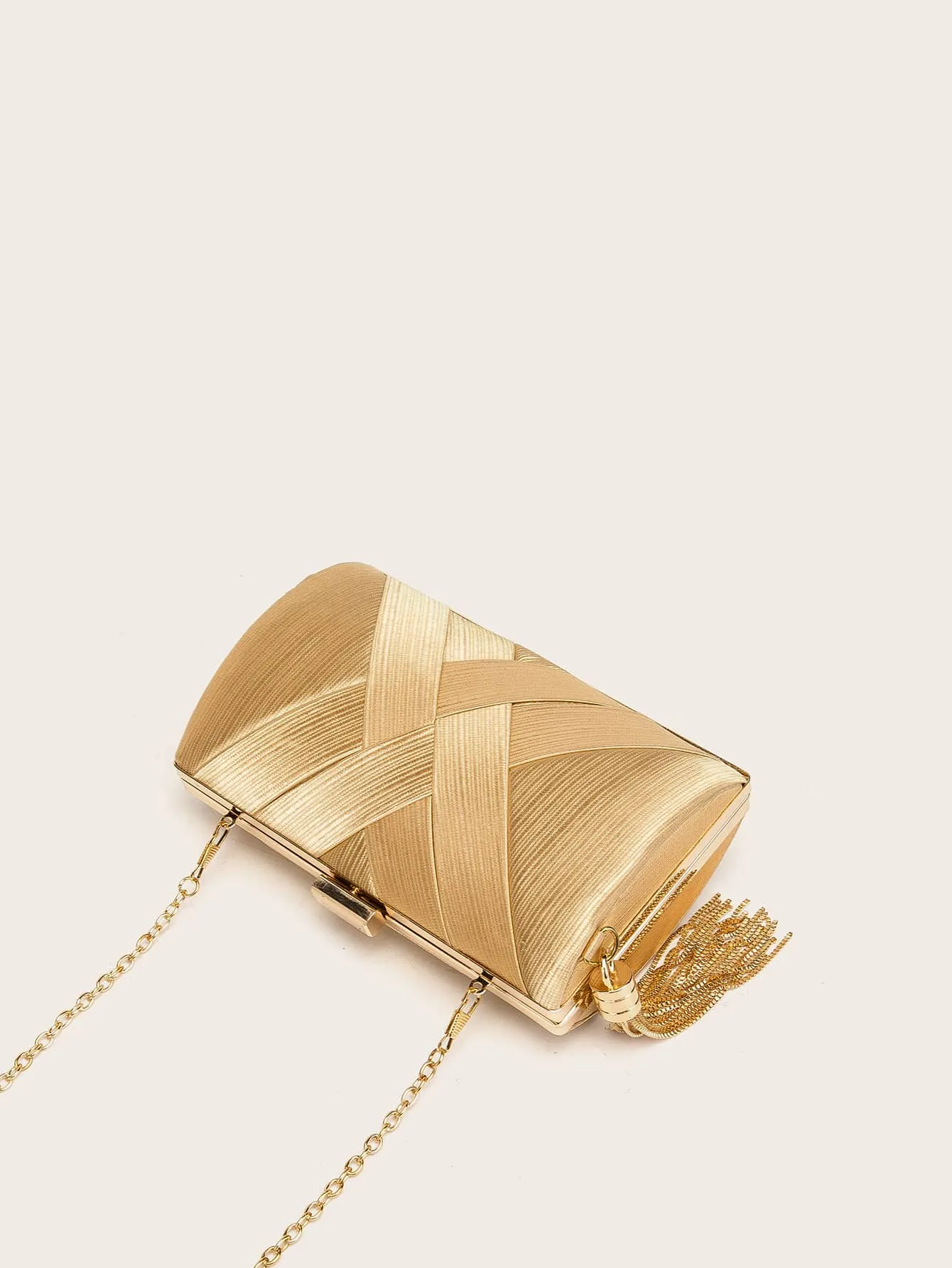 Metal Tassel Decor Chain Box Bag