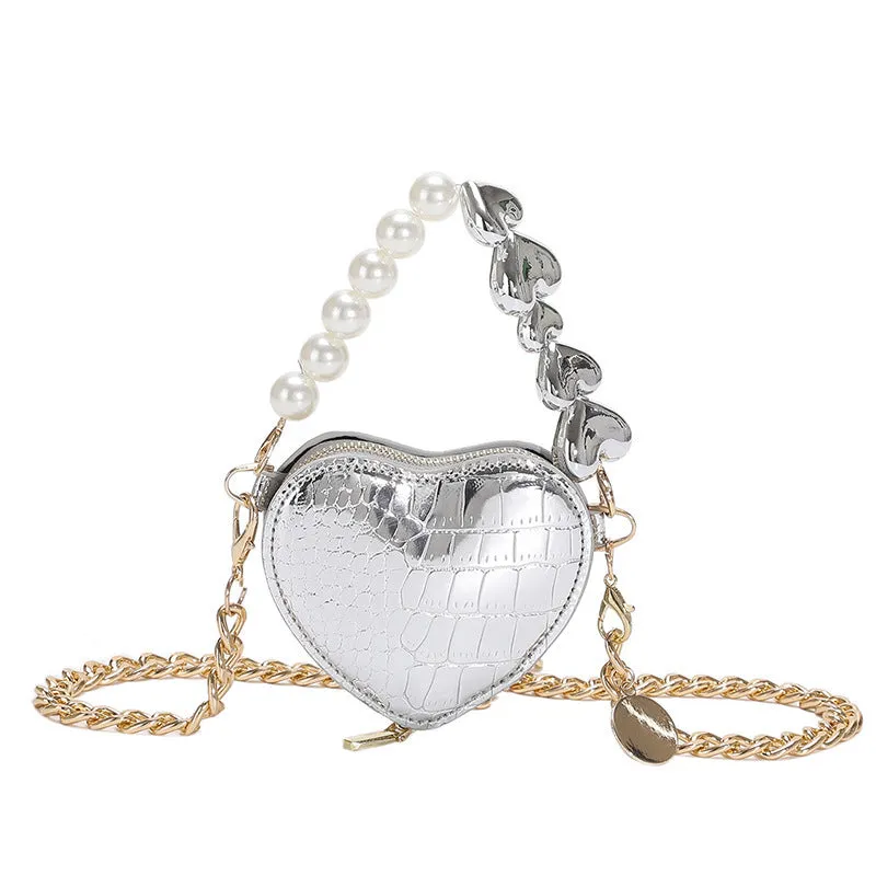 Mini Love-shape Pearls Handbag