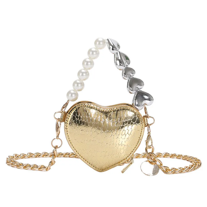 Mini Love-shape Pearls Handbag