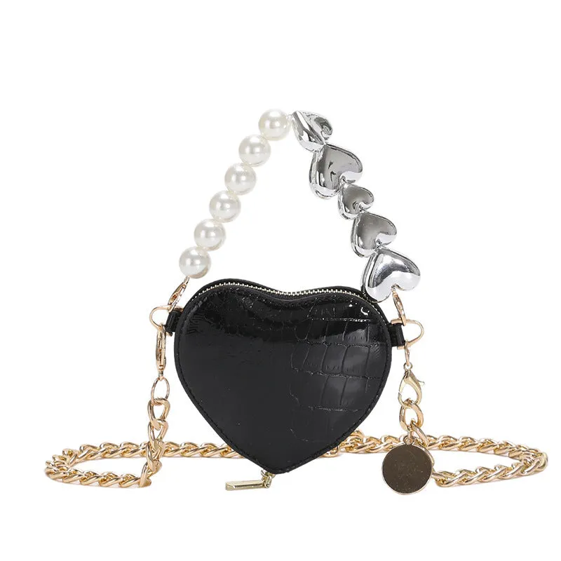 Mini Love-shape Pearls Handbag