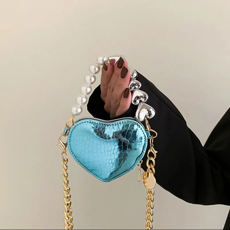 Mini Love-shape Pearls Handbag