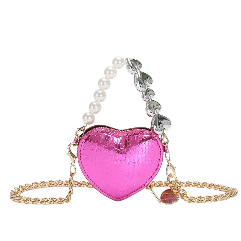 Mini Love-shape Pearls Handbag