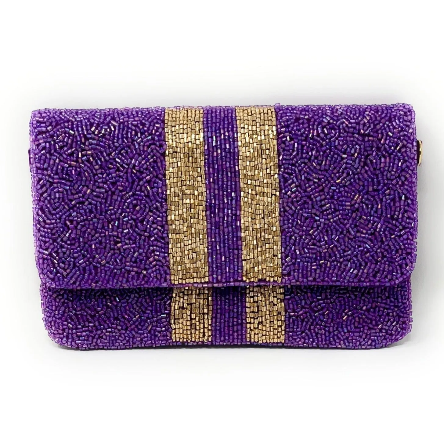 Mini Purple Beaded Clutch Purse