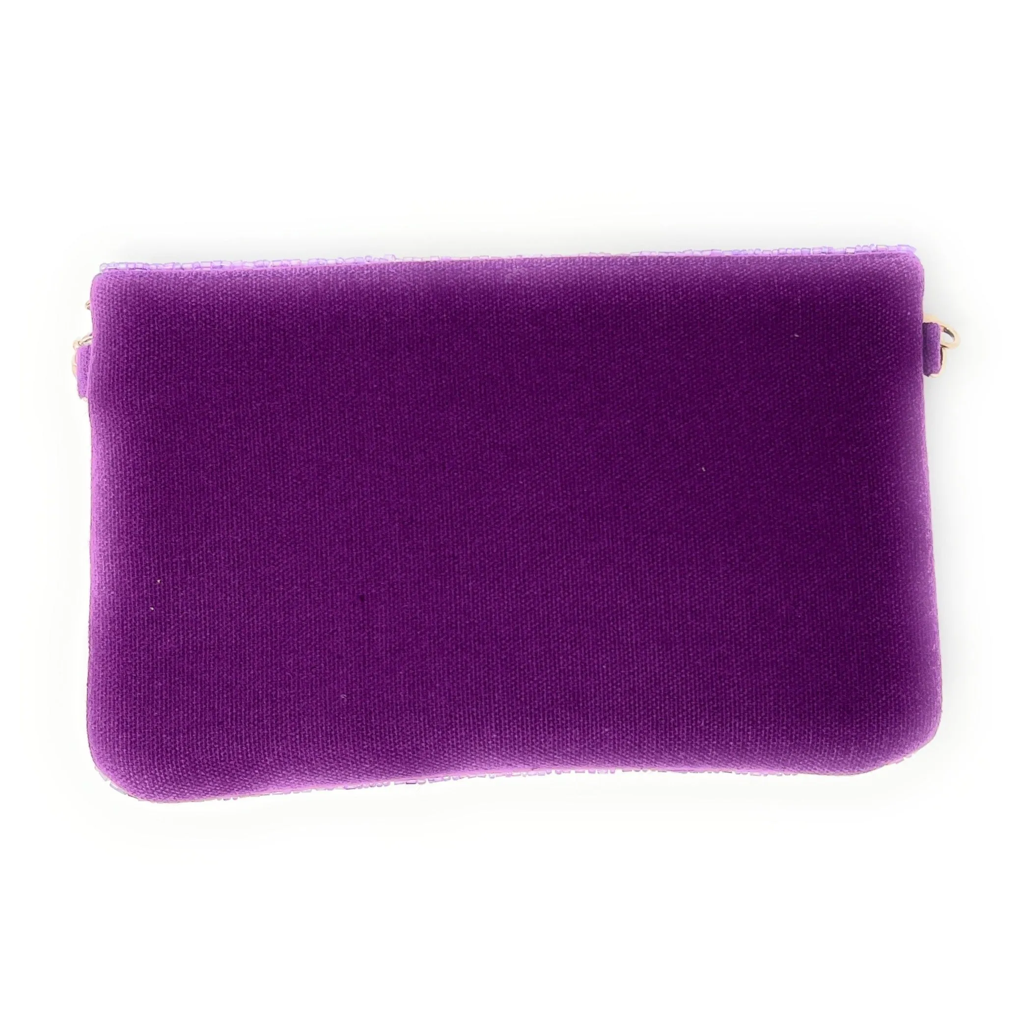 Mini Purple Beaded Clutch Purse