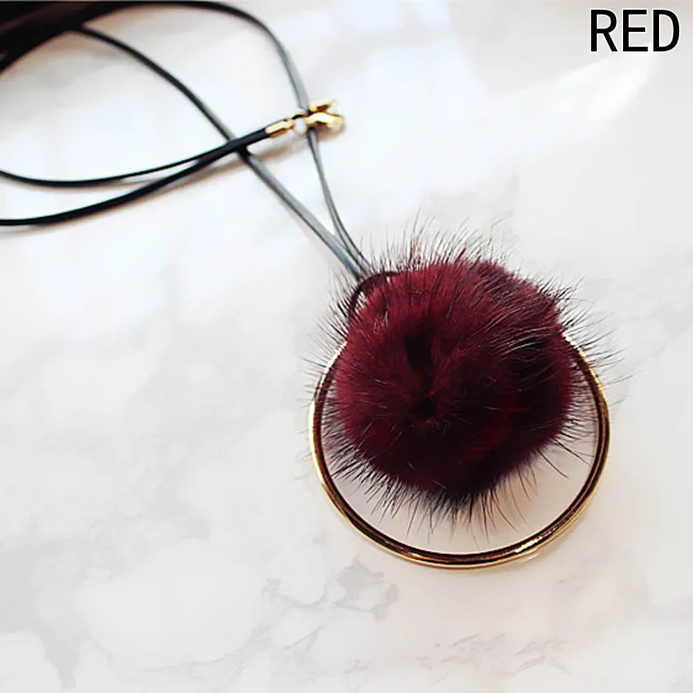 Mink Fur Ball Necklaces