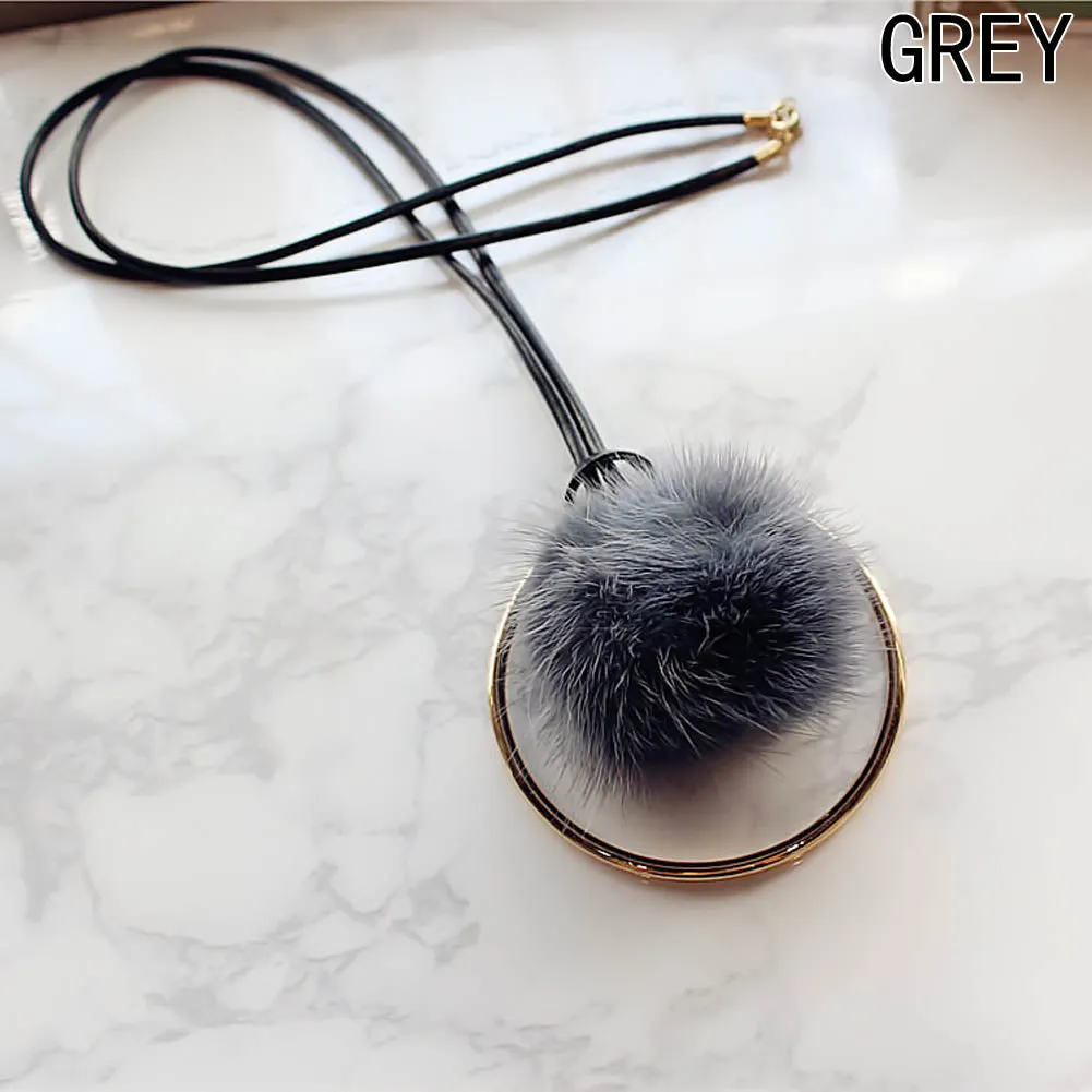 Mink Fur Ball Necklaces