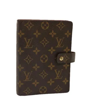 Monogram Day Planner Cover with Metal Fittings and Loose Button Clasp