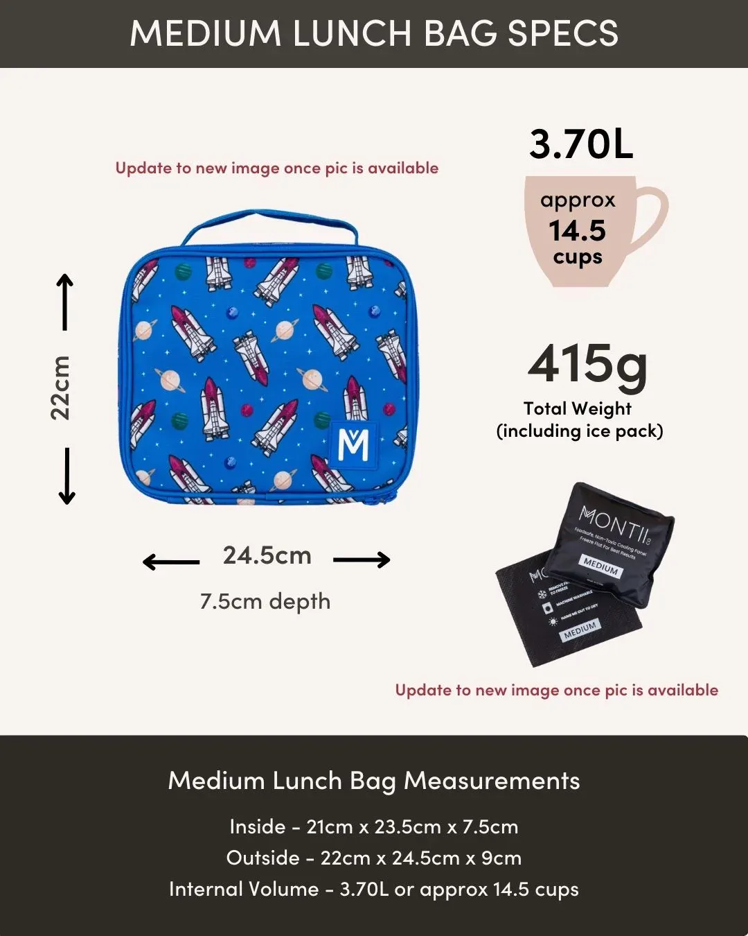 MontiiCo Medium Insulated Lunch Bag - Dinosaur Land