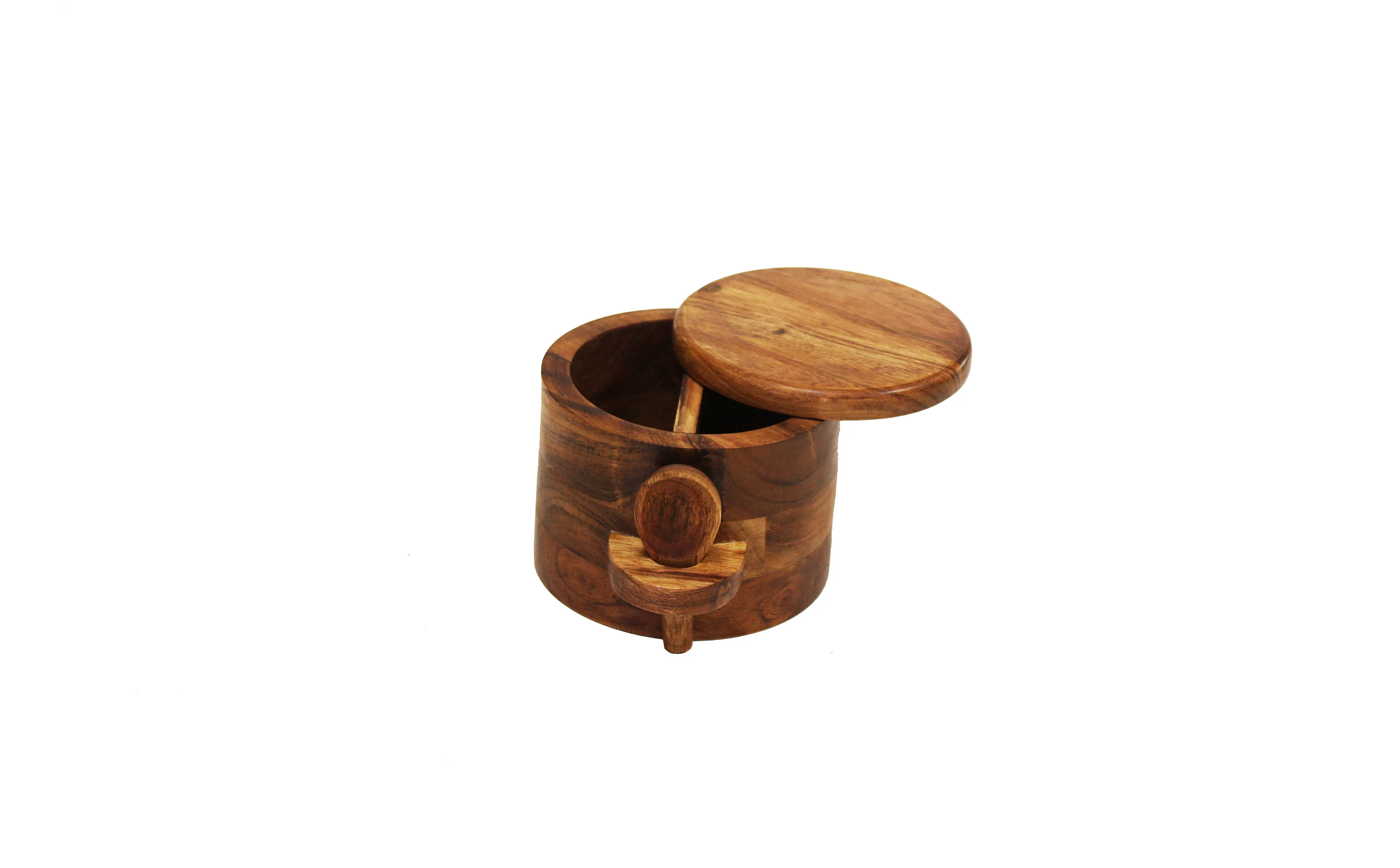 Mountain Woods Extra Large Salt and Pepper Holder Made With Organic Brown Acacia Wood, 6”X6”X4”