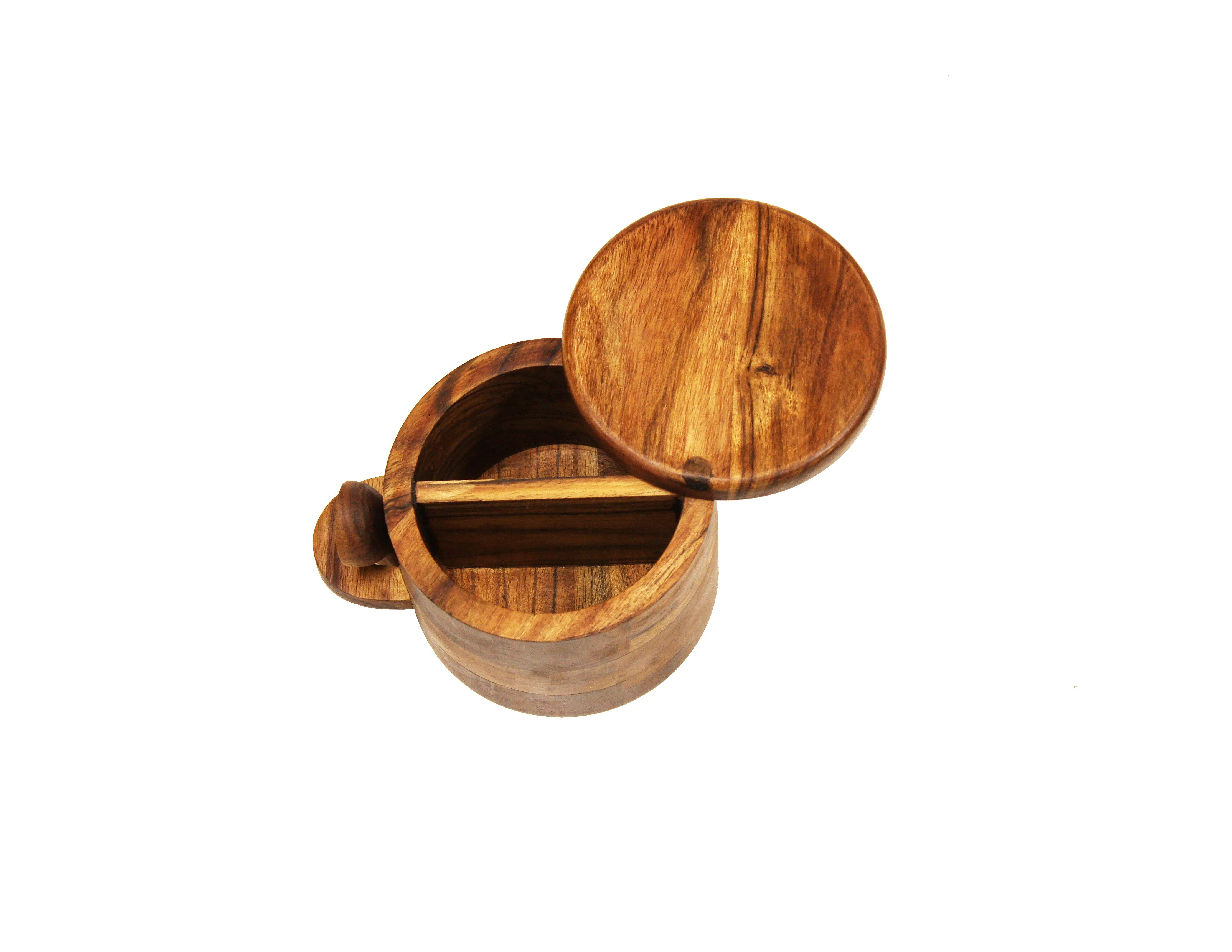 Mountain Woods Extra Large Salt and Pepper Holder Made With Organic Brown Acacia Wood, 6”X6”X4”