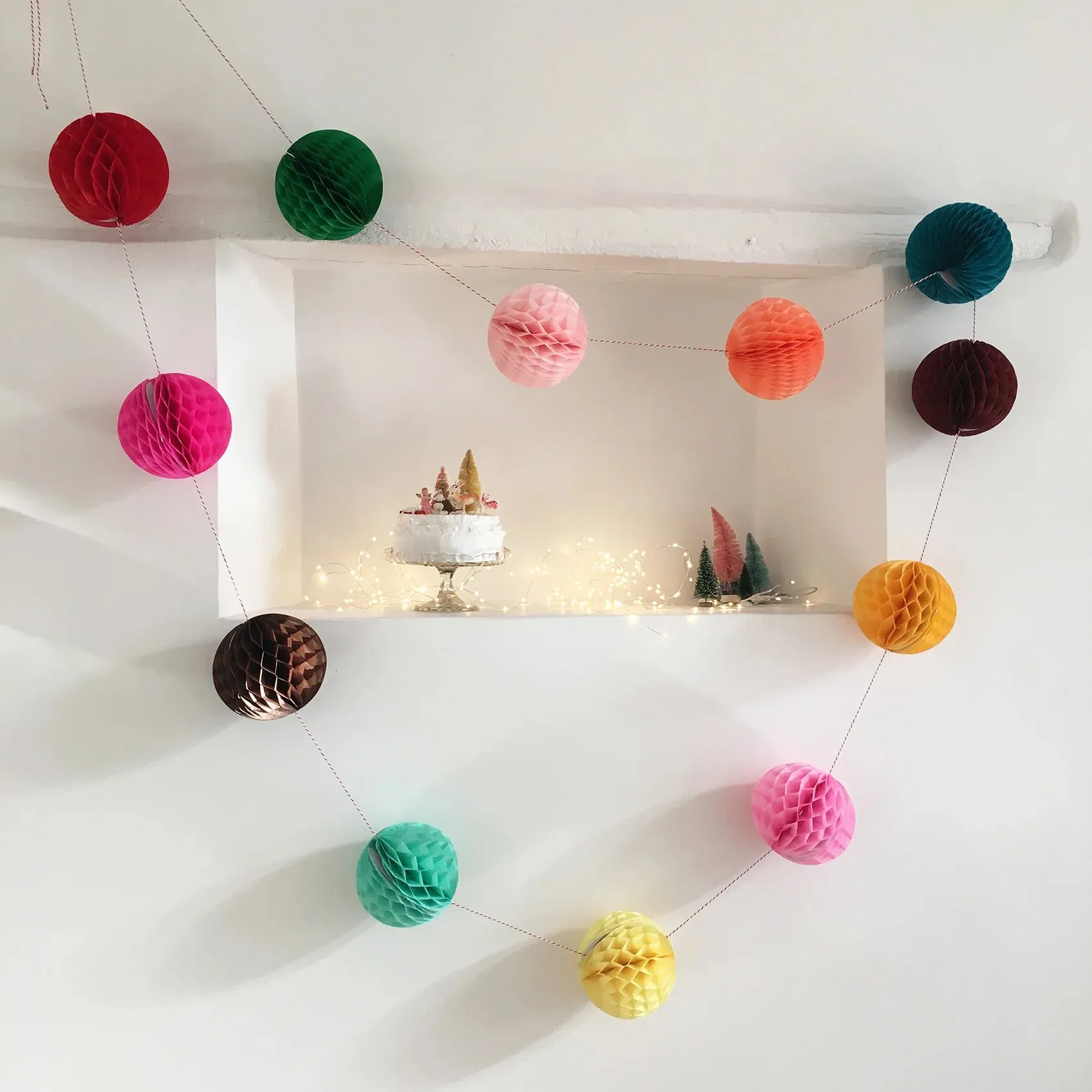 Multi Colour Paper Ball Garland