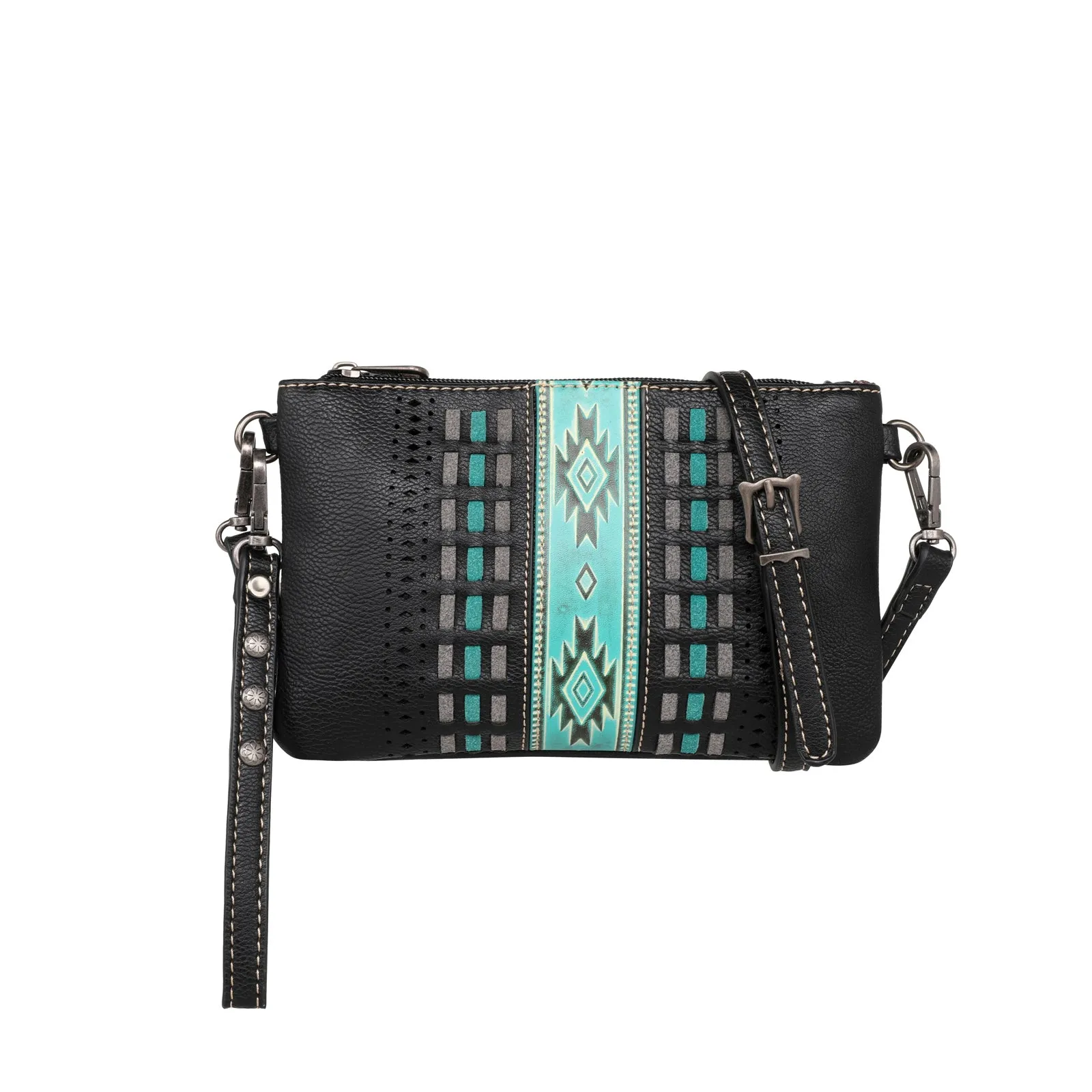 MW1153-181 Montana West Aztec Embossed Collection Clutch/Crossbody