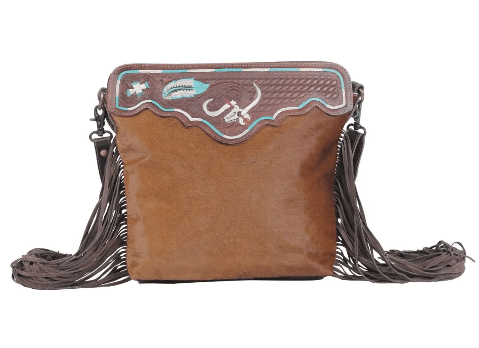 Myra Russet Statement Hand-Tooled Purse Shoulder Bag S-4705