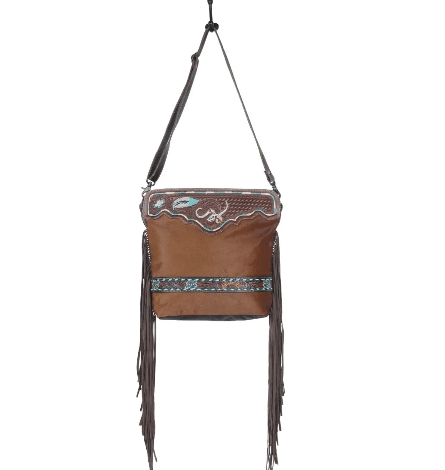 Myra Russet Statement Hand-Tooled Purse Shoulder Bag S-4705