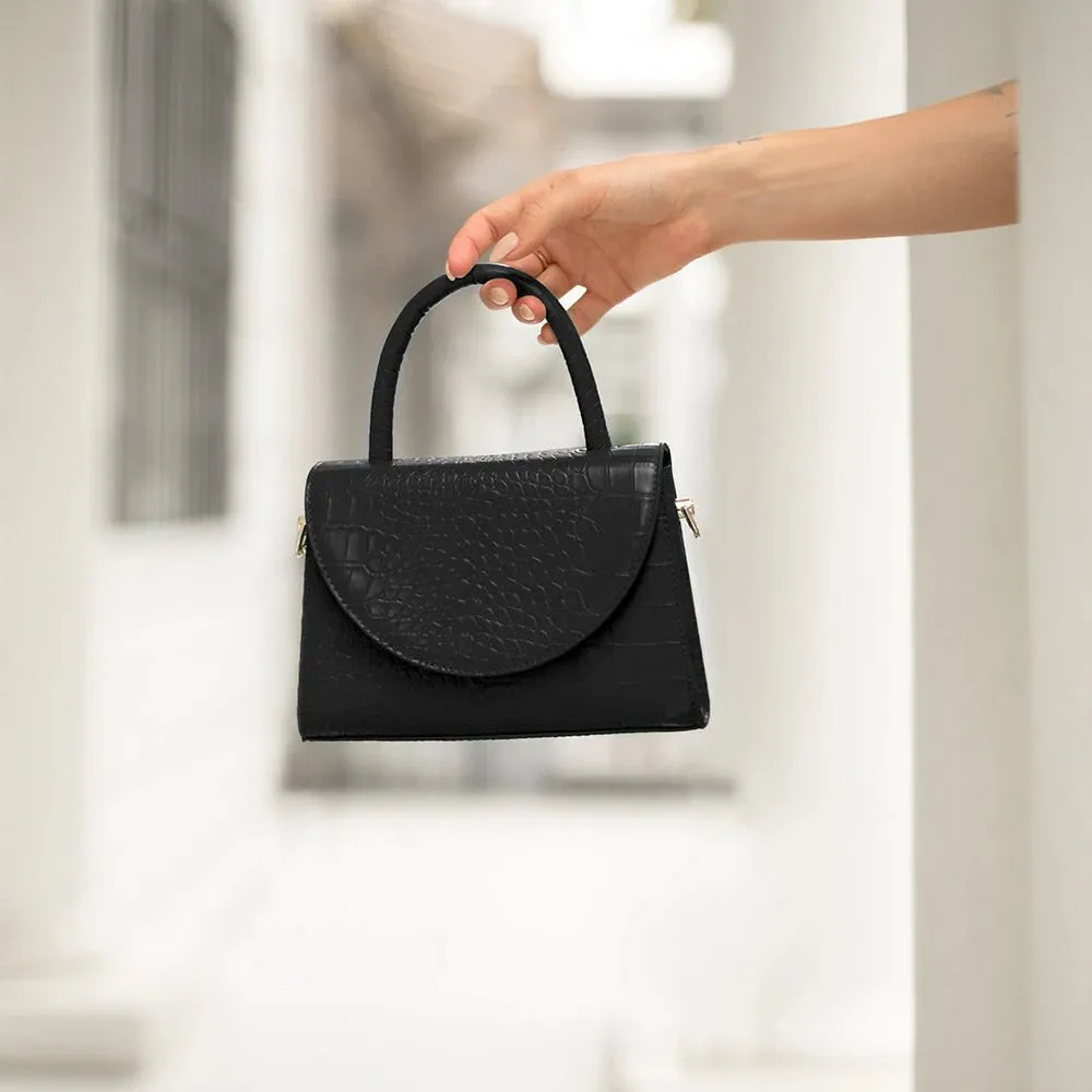 Nadia Top Handle Bag in Black