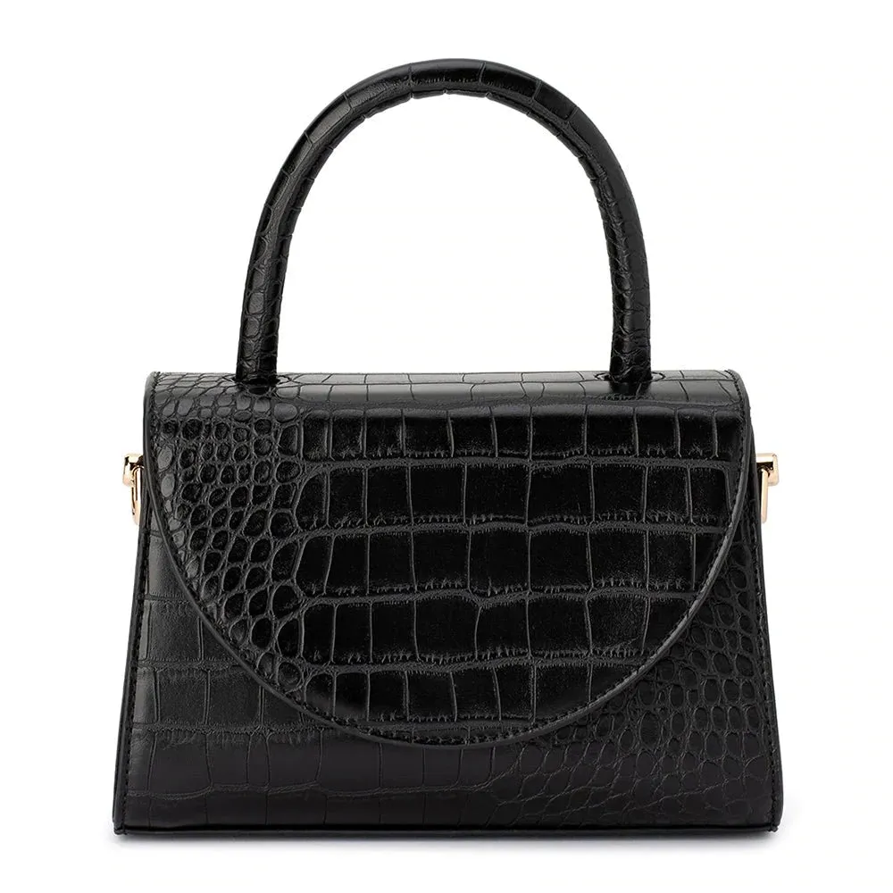 Nadia Top Handle Bag in Black