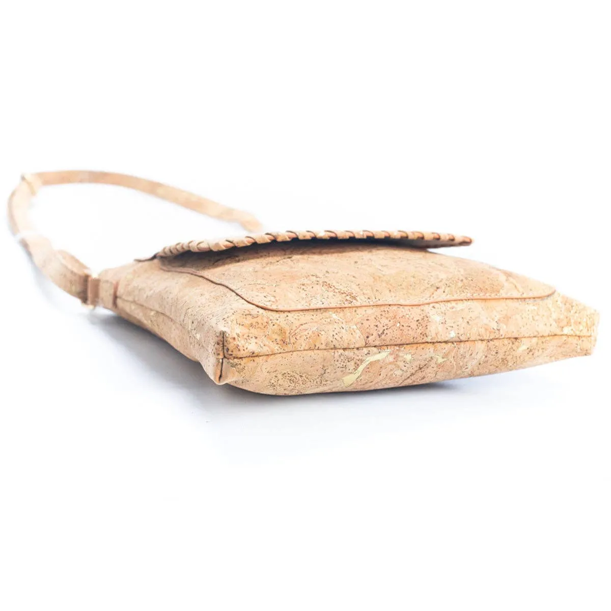 Natural Cork with Gold and Silver Accents - Women's Cork crossbody bag BAG-2251