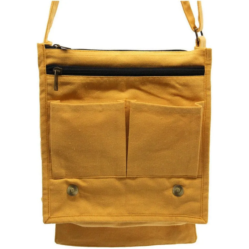 Natural Cotton Canvas Messenger Bag - 6 Great Colours - Plastic-Free