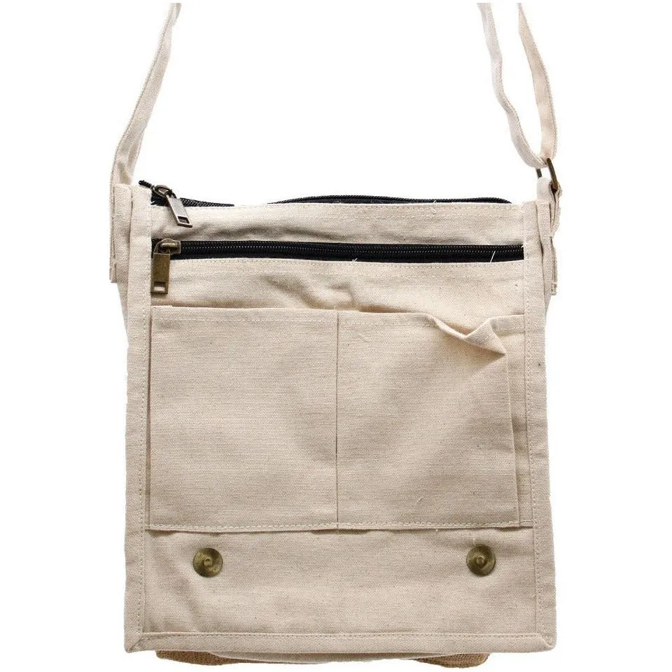 Natural Cotton Canvas Messenger Bag - 6 Great Colours - Plastic-Free