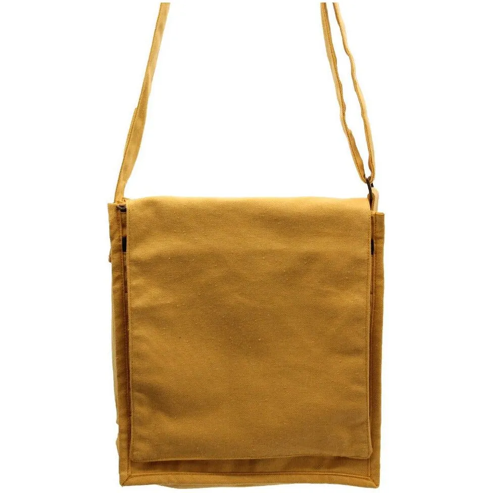 Natural Cotton Canvas Messenger Bag - 6 Great Colours - Plastic-Free