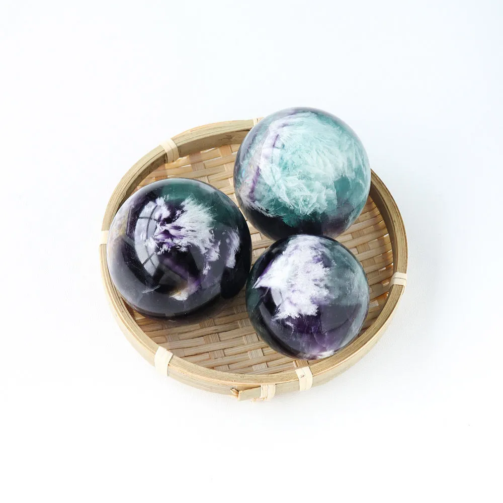 Natural Green Fluorite Spheres! So Gorgeous!