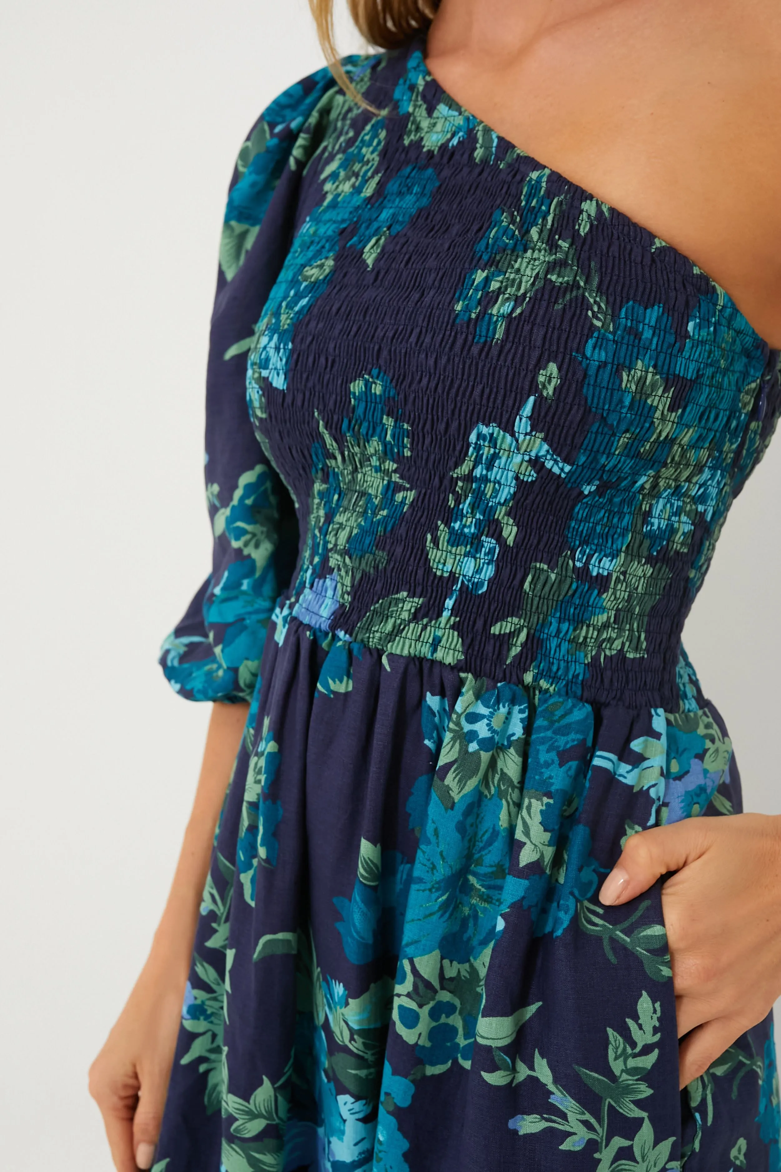 Navy Escala Floral Anha Maxi Dress