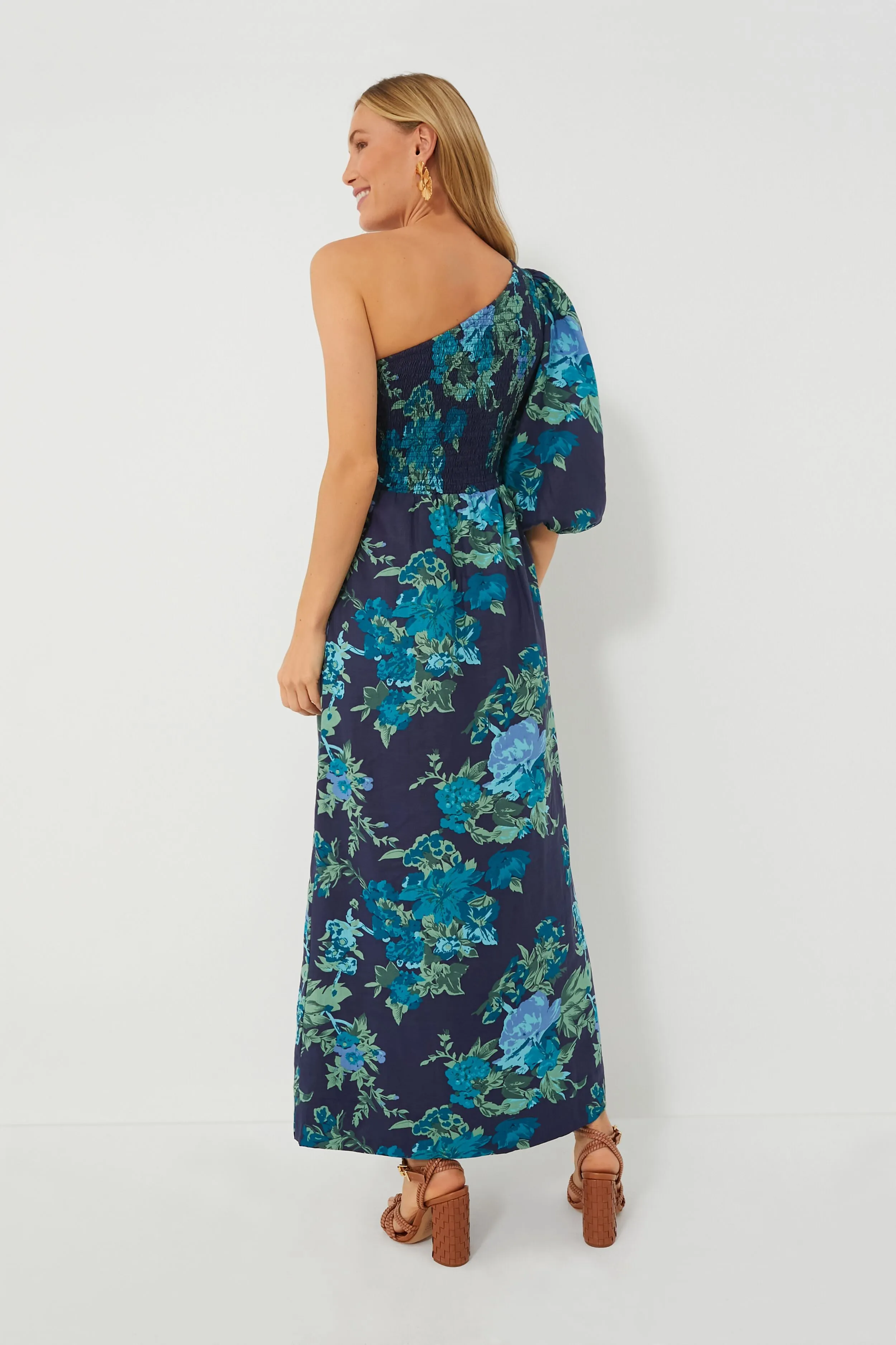 Navy Escala Floral Anha Maxi Dress