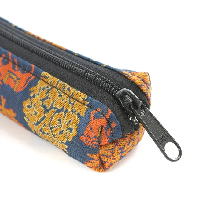 Nishijin-ori Pencil Case - Sacred Bull in an Exotic Design / Navy Blue - ,  Made in Kyoto, Japan,  Japanese traditional craft pen case