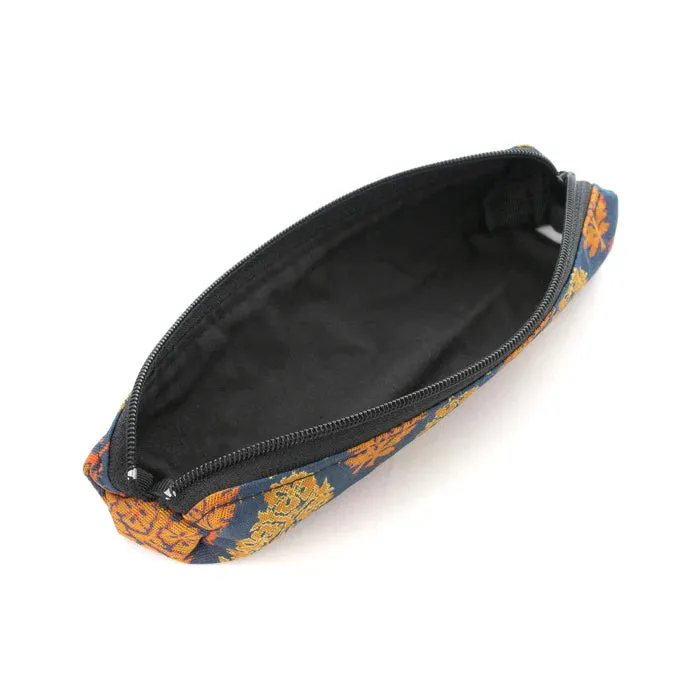 Nishijin-ori Pencil Case - Sacred Bull in an Exotic Design / Navy Blue - ,  Made in Kyoto, Japan,  Japanese traditional craft pen case