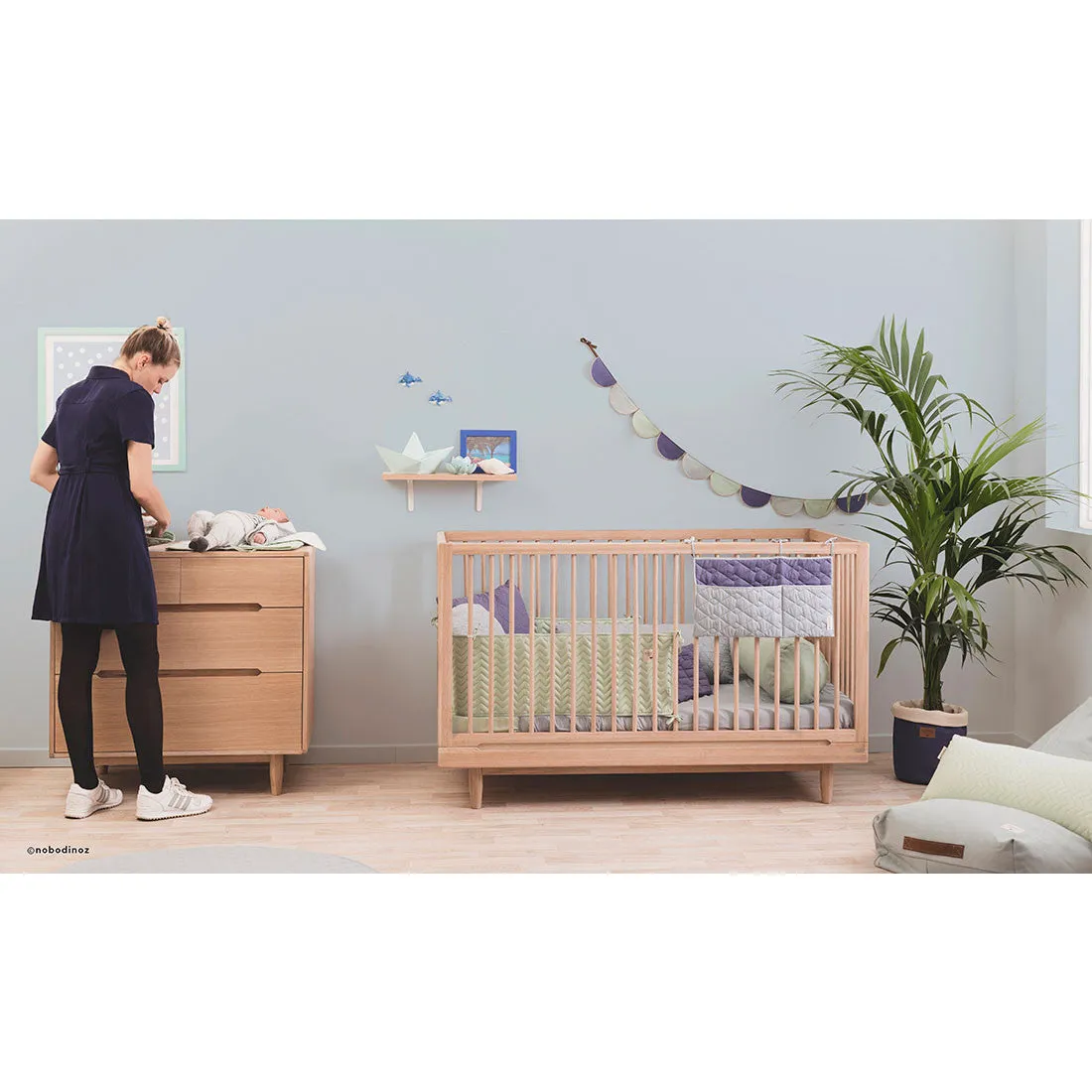 nobodinoz Crib Organizer Sevilla Aegean Blue