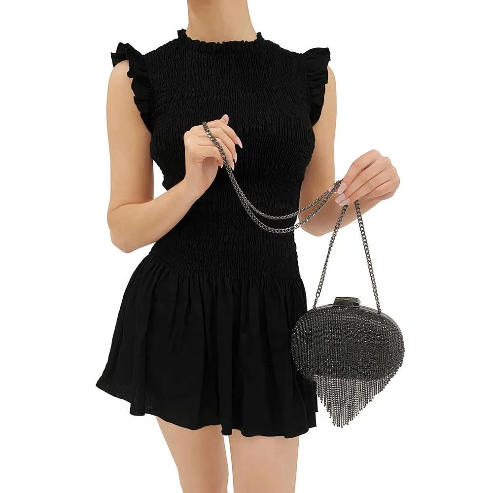 OB6262 BRIA CRYSTAL FRINGED BAG